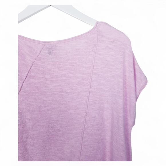EILEEN FISHER Linen Cotton Blend Slub Knit Lilac Assym Sleeveless Top - XL - Picture 4 of 7